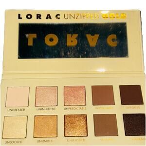 NEW Lorac Unzipped Gold Eye Shadow Palette 4099 10 Shades Metallic Neutrals